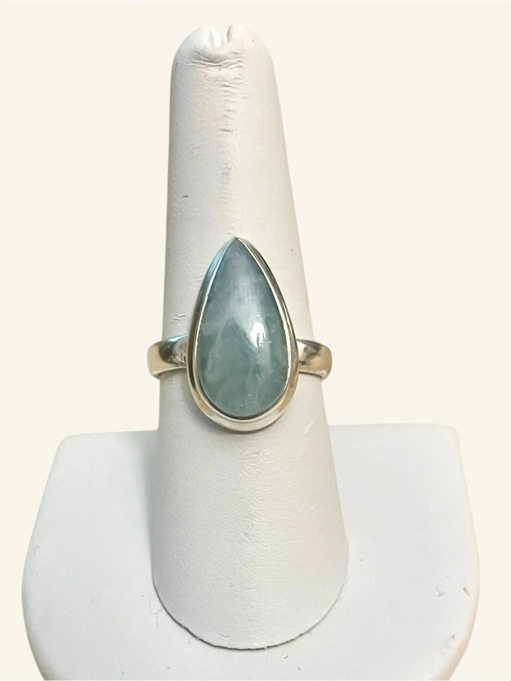 Aquamarine Sterling Silver Ring 925 Size 8